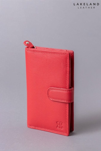 Lakeland Leather Red Medium Leather Tab Purse (C61181) | £30