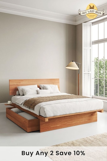 Get Laid Beds Cinnamon Japanese Solid Wood Storage Bed Combo (C61182) | £930 - £1,140