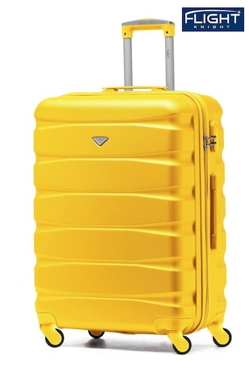 Flight Knight Yellow Medium Hardcase Lightweight Check In Suitcase With 4 Wheels (C61307) | £60