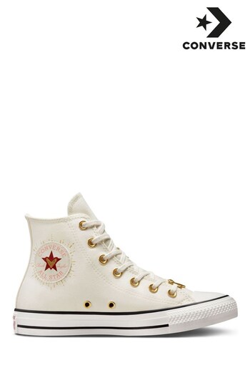 Converse White Hearts High Top Trainers (C61381) | £65