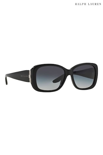 Ralph Lauren Black Oval Oversized Sunglasses white (C61480) | £166