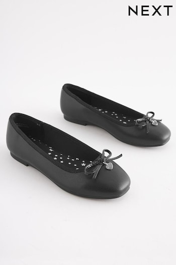 Matt Black School Bow Ballet Shoes (C61806) | £20 - £27