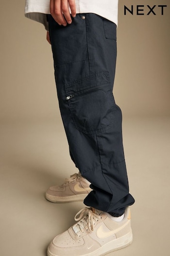 Navy Lined Cargo Pique Trousers (3-16yrs) (C61840) | £19 - £24