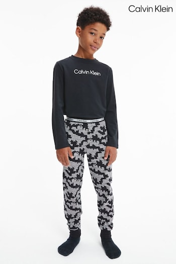 Calvin Klein Boys Black Modern Cotton Pyjama Set (C61996) | £55
