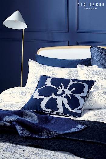 Ted Baker Blue T Quilted Polysatin Throw (C62033) | £185