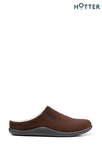 Hotter Brown Slide Slip-On Slippers (C62443) | £79