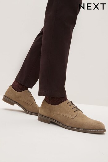 Stone Suede Derby Shoes (C62447) | £52
