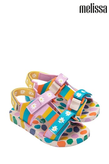 Melissa Yellow Double Strap Printed Sandals (C62546) | £62