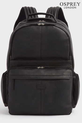 OSPREY LONDON The Lockton Black Leather Backpack (C62703) | £195