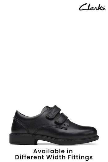 Clarks Black Multi Fit Leather Scala Pace Shoes (C62907) | £40 - £42