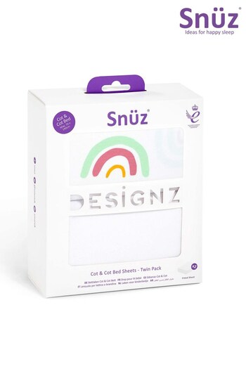 Snuz 2 Pack White Cot and Cot Bed Fitted Sheets (C62953) | £25