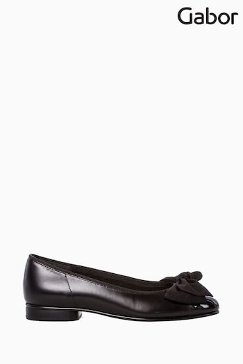 Gabor Amy Patent Leather Black Dress Court hat Shoes (C63018) | £85