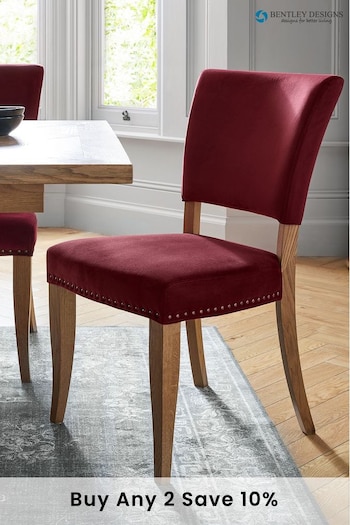 Bentley Designs Red Set of 2 Kingswood Rustic Oak Chairs (C63074) | £400