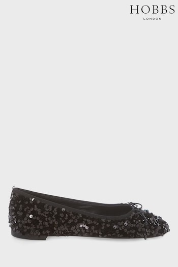 Hobbs Hattie Black Ballerina Shoes (C63077) | £75