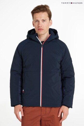 Tommy Hilfiger Blue Mix Media Hooded Jacket (C63510) | £300