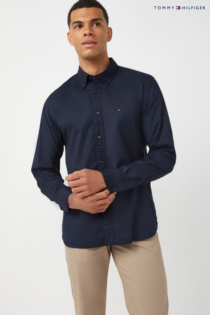Tommy Hilfiger Blue Regular Fit Poplin Shirt (C63619) | £80