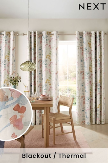 Multi Isla Floral Print Blackout/Thermal Curtains (C63749) | £50 - £110