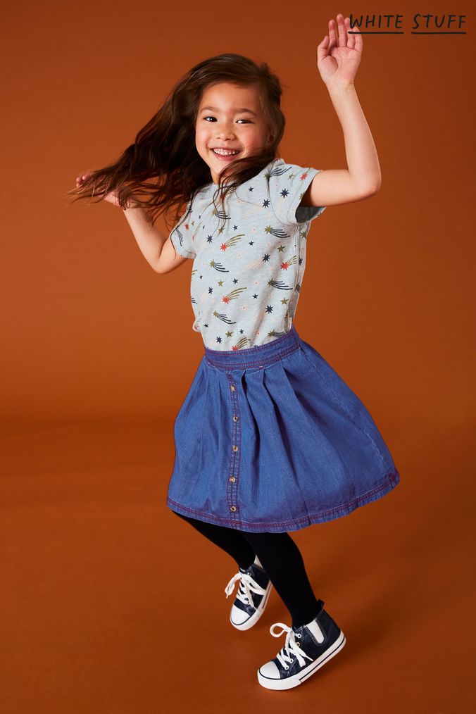 Girls denim skirt next discount