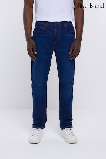 River Island Slim Dark Blue Jeans (C63887) | £30