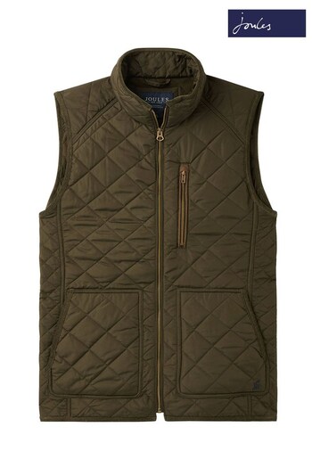 Joules Halesworth Green Quilted Fleece Lined Gilet (C63937) | £79.95