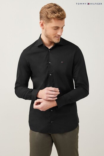 Tommy Hilfiger Slim Fit Core Flex Poplin Black Shirt (C64260) | £75