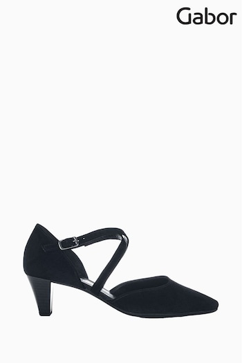 Gabor Callow Suede Black Dress Court Shoes (C64406) | £95