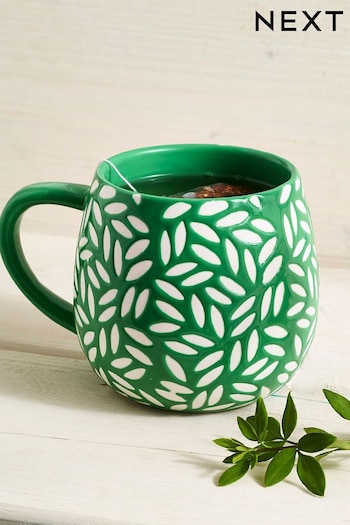 Green Leaf Pattern Mug (C64424) | £8