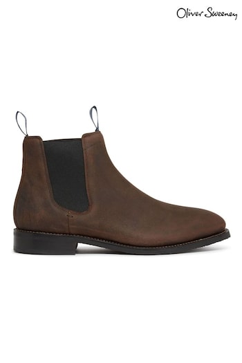 Oliver Sweeney Lochside Waxed Kudu Brown Leather Chelsea Boots (C64709) | £299