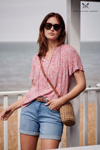 Crew Clothing silver Company Pink Floral Print Blouse (C64724) | £45