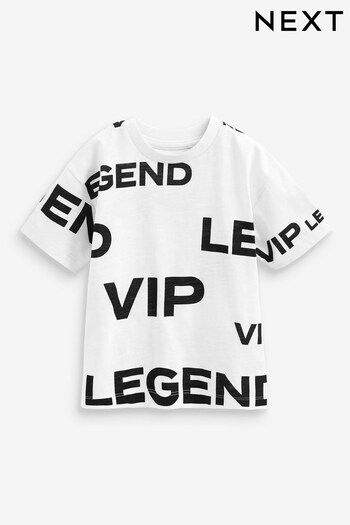 White VIP Legend Short Sleeves Slogan T-Shirt (3mths-7yrs) (C64795) | £6 - £8