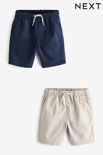 Navy Blue/Stone Cream Pull-On Shorts 2 Pack (3-16yrs) (C65318) | £14 - £24