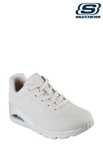 Skechers Cream Uno Stand On Air Womens Trainers (C65519) | £77