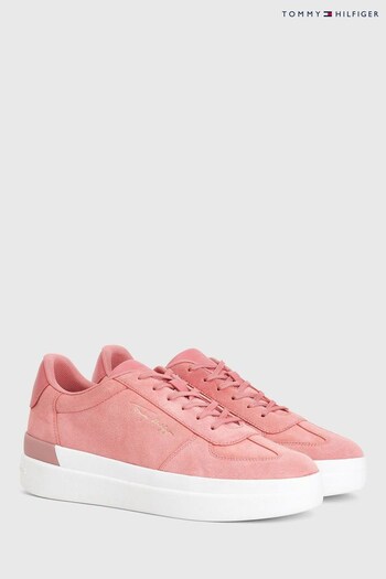 Tommy Hilfiger Pink Signature Suede Trainers (C65656) | £110