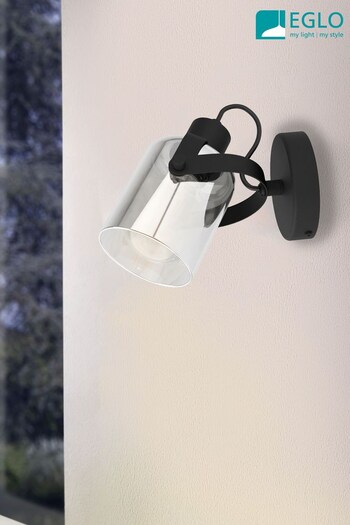 Eglo Black Smoked Glass Berregas Single Spotlight (C65849) | £27