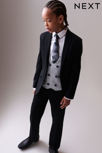 Black Skinny Fit Suit Trousers Geometric-print (12mths-16yrs) (C65872) | £19 - £31