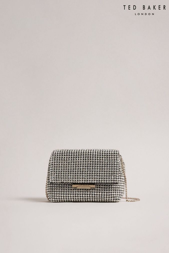 Ted baker silver store clutch bag