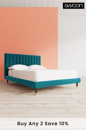 Swoon Easy Velvet Kingfisher Blue Porlock Bed (C65951) | £909 - £1,019