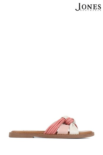 Jones Bootmaker Pink Ginia Leather Slider Sandals (C66104) | £49