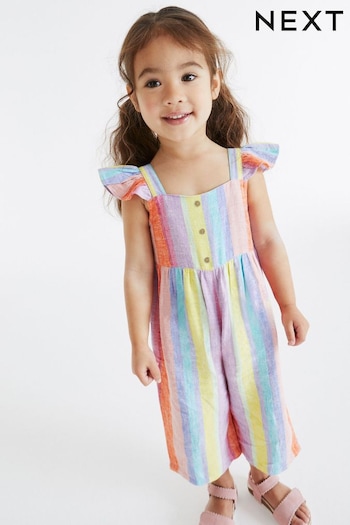 Multicolour Rainbow Stripe Jumpsuit (3mths-7yrs) (C66105) | £14 - £16