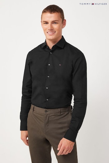 Tommy Hilfiger Core Flex Poplin Black Shirt (C66211) | £85