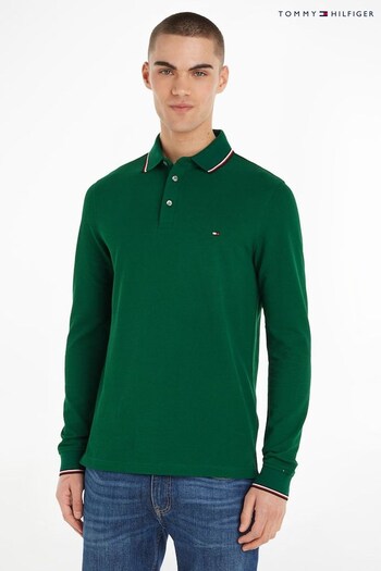 Tommy Hilfiger Green 1985 Slim Long Sleeve Polo Shirt (C66461) | £90