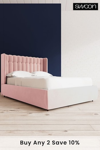 Swoon Easy Velvet Blush Pink Kipling Divan Bed (C66608) | £1,259 - £1,349