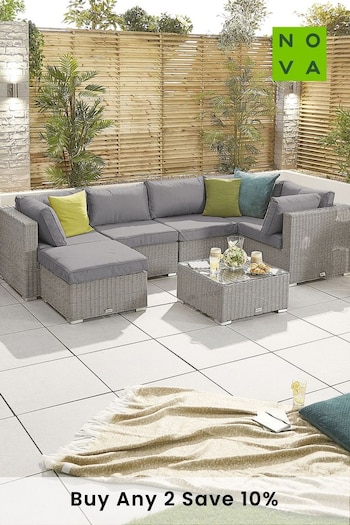 Nova Outdoor Living Grey Chelsea Rattan Effect Modular Square Corner Sofa Set (C66640) | £1,500