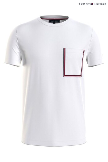 Tommy Hilfiger Outline Pocket White T-Shirt (C66679) | £50