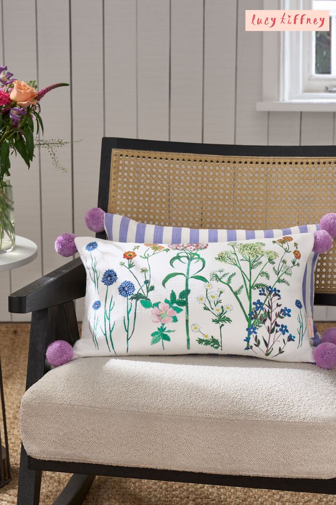 Purple flower cushions clearance