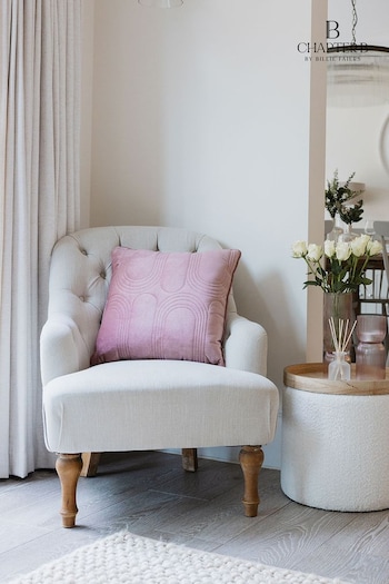 Chapter B Pink Curved Plush Velvet Cushion (C67104) | £20