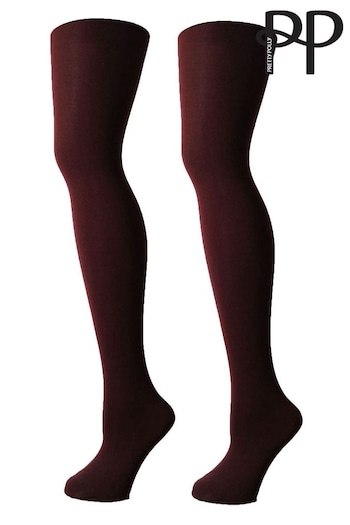 Pretty Polly Red 120 Denier Opaque Shine Tights 2 Pack (C67204) | £18
