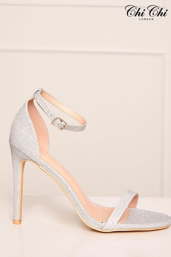 Chi Chi London Silver Barely There High Heel Sandals (C67227) | £73