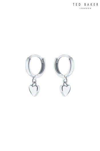 Ted Baker HARRYE: Silver Tiny Heart Huggie Earrings For Women (C67332) | £30