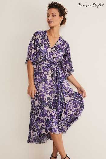 Phase Eight Natural Juliette Floral Fil Coupe Wrap Dress (C67335) | £139